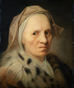 Alte Frau mit violettem Kopftuch by Balthasar Denner