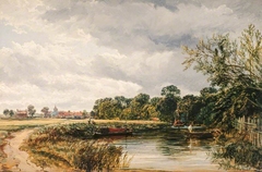 An English Canal Scene by Samuel Bough