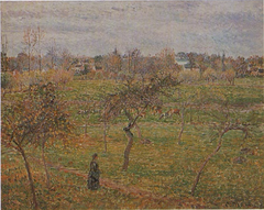 Apple Trees in a Meadow at Eragny by Camille Pissarro