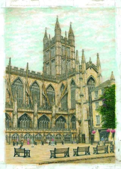 Bath Abbey, The South West prospect by Matthew Grayson