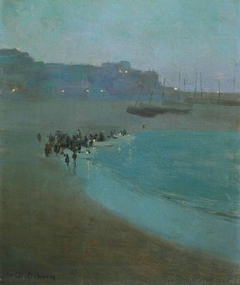 Beach at Dusk, St Ives Harbour by William E Osborn