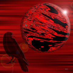 Bird & Red Planet by Dieter Bruhns