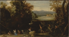 Boslandschap met Latona en de Lycische boeren by Bartholomeus Breenbergh