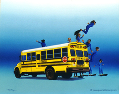 CAR DE RAMASSAGE - School Bus (school of fish) – by Pascal by Pascal Lecocq