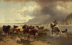 Cattle Herd on a Lakeshore by Conrad Bühlmayer