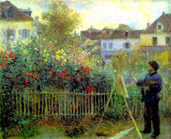 Claude Monet Painting in His Garden at Argenteuil by Auguste Renoir