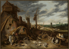 Country farm with pots. by François Ryckhals