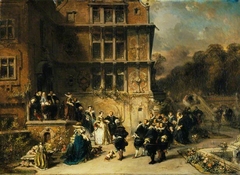 Court Reception at a Château by Eugène Isabey