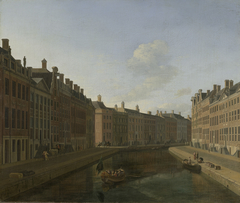 De bocht van de Herengracht te Amsterdam by Gerrit Adriaenszoon Berckheyde