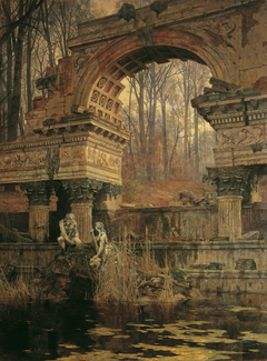 Die Römische Ruine in Schönbrunn by Carl Moll