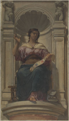 Esquisse pour la coupole du pavillon Denon au Louvre : l'observation (ou l'imprimerie) by Charles Louis Müller