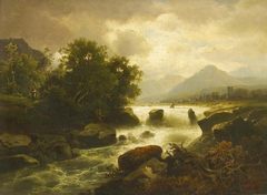 Flusslandschaft in der Schweiz by Anton Pick