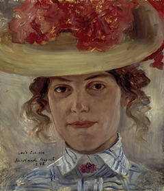 Frau Halbe mit Strohhut by Lovis Corinth