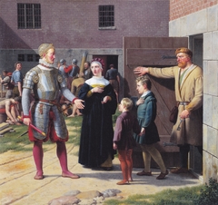 Frederik I releases the widow and children of Sten Sture from captivity by Christoffer Wilhelm Eckersberg