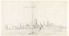 Gezicht op Schoonhoven vanaf de Lek by Jan Abrahamsz. Beerstraten