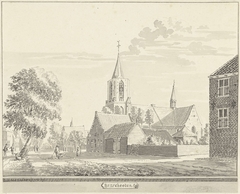 Gezicht te Bunschoten, met de kerk by Unknown Artist