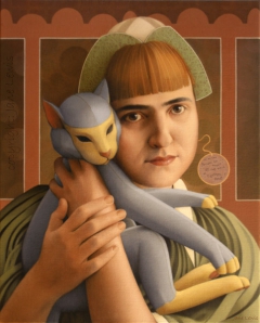 GIRL WITH A TOY CAT by Jane Lewis