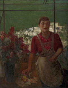 Girl with Flowers by Li Mei-shu