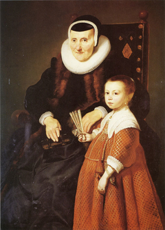 Grandmother with Granddaughter - 1639 by Jacob Adriaensz Backer