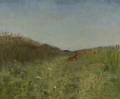 Hare in the grain by Józef Chełmoński