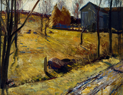 Haystacks and Barn by George Bellows