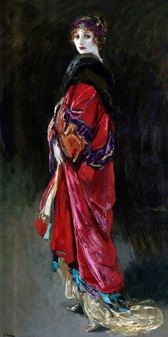 Hazel in Rose and Gold by John Lavery