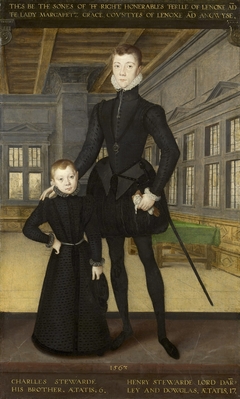 Henry Stewart, Lord Darnley and his brother Charles Stewart, Earl of Lennox by Hans Eworth