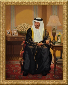 HH Sheikh Mohammed Bin Zayed - Grand Portrait by Masood Parvez