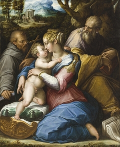 Holy Family with Saint Francis in a Landscape by Giorgio Vasari