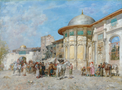 Horse market, Syria by Alberto Pasini