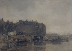 Houses on the Prins Hendrikkade, Amsterdam, on a Misty Day by Jacob Maris