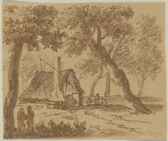 Hut temidden van bomen by Unknown Artist