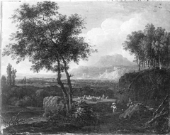 Ideale Landschaft mit Viehherde by Ferdinand Kobell