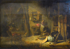 Intérieur d'une cuisine rustique by Willem Kalf