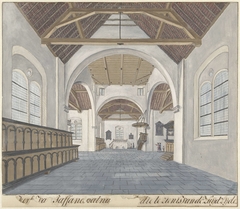 Interieur van de kerk in het fort Jaffnapatnam te Jaffna op Ceylon by C. Steiger