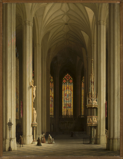 Interior of a Gothic church. by Max Emanuel Ainmiller