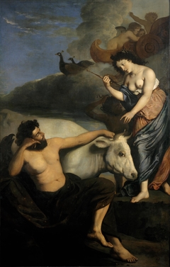 Juno verrast Jupiter en Io by Johannes Jansz Bronckhorst