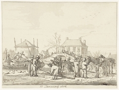 Karnemelksloot te Naarden, 11 januari 1814 by Pieter Gerardus van Os