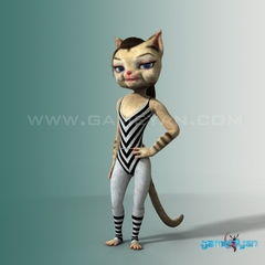 Kitty 3D cat character modeling animation by Game Art Outsourcing Studio by GameYan Studio