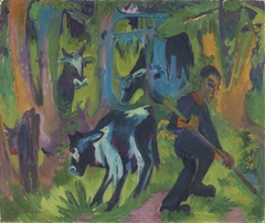 Kühe im Walde by Ernst Ludwig Kirchner