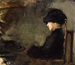 Kunstnerens hustru Nicoline Peterssen, født Gram by Eilif Peterssen