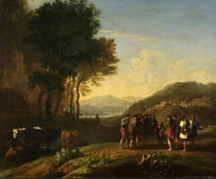 Landscape with Joseph and his brethren by Herman van Swanevelt