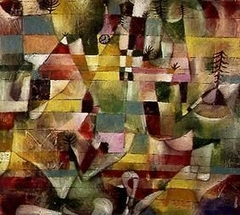 Landschaft mit gelbem Kirchturm by Paul Klee