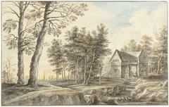 Landschap met een watermolen by Lucas van Uden