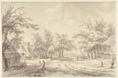 Landschap met enkele boerderijen by Egbert van Drielst