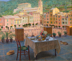 Ma table de petit déjeuner à Portofino by Kristian Zahrtmann