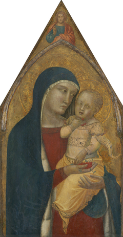 Madonna and Child, with the Blessing Christ [middle panel] by Pietro Lorenzetti