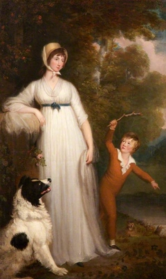 Maria Palmer Acland, Lady Hoare (d.1845) with her son, later Sir Hugh Richard Hoare, 4th Bt (1787-1857), aged 7 by Samuel Woodforde