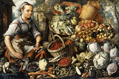 Market Woman with Fruit, Vegetables and Poultry by Joachim Beuckelaer