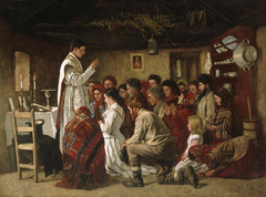 Mass in a Connemara Cabin by Aloysius O'Kelly